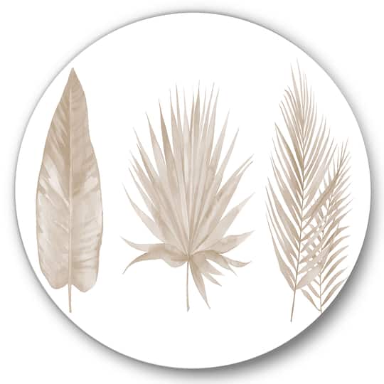 Designart - Tropical Beiges Leaves